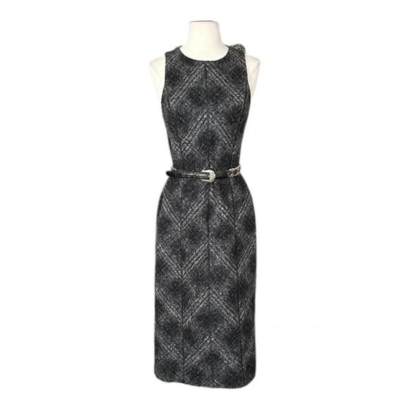 BANANA REPUBLIC Pencil Dress Wool Blend Plaid Preppy Career Minimalist, Size 4 - Picture 2 of 15
